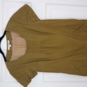 Boden Short sleeve corduroy dress, gold